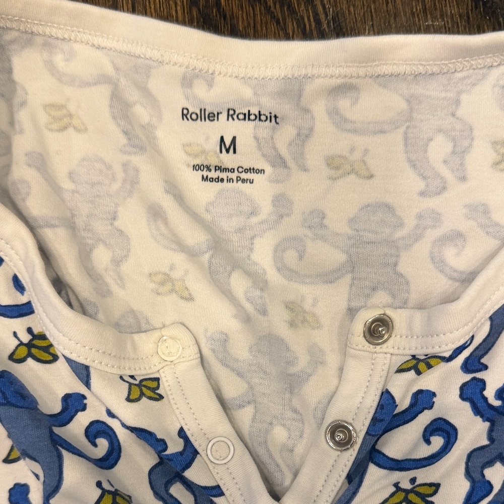 Roller Rabbits Size M Blue Monkey Pajamas - Picture 3 of 4